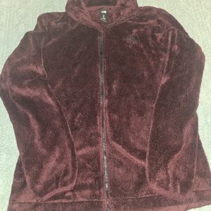 Cozy Maroon Teddy Jacket